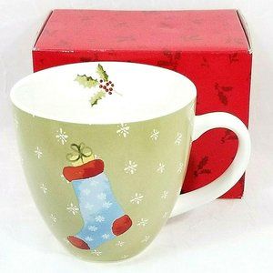 Eddie Bauer Winter Mornings Holiday Christmas Mug unused collectible coffee cup